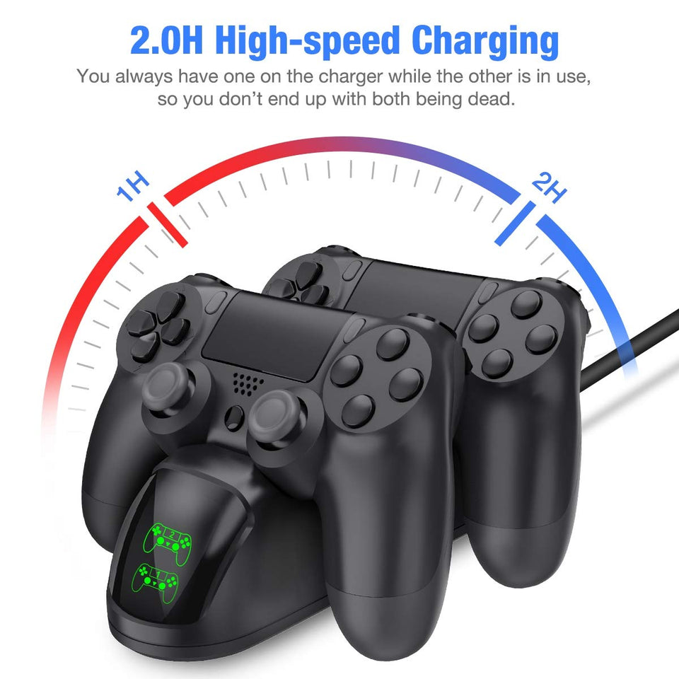 BEBONCOOL PS4 Controller Charger, DualShock 4 Controller USB Charging Station Dock, PlayStation 4 Charging Station for Sony Playstation4 / PS4 / PS4 Slim / PS4 Pro Controller