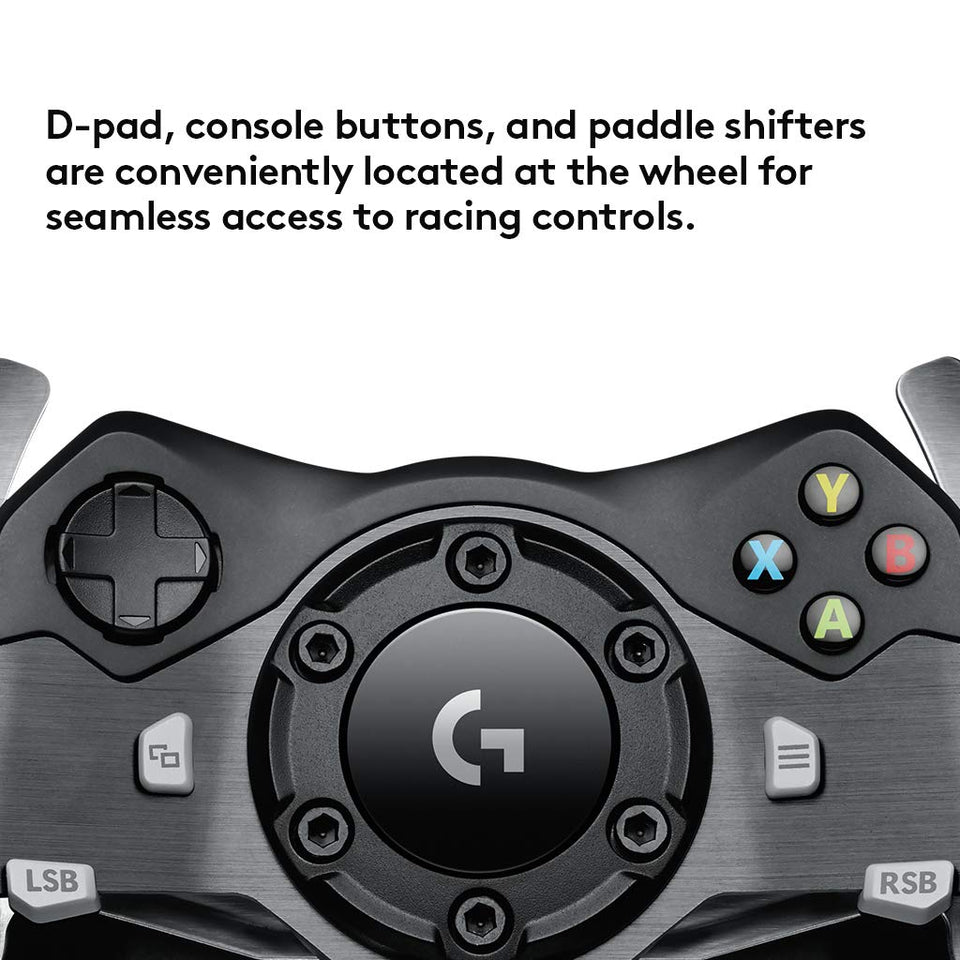 Logitech G920 Dual-Motor Feedback Driving Force Racing Wheel with Responsive Pedals for Xbox One