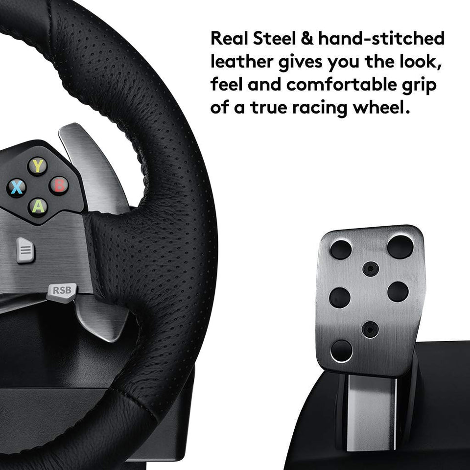 Logitech G920 Dual-Motor Feedback Driving Force Racing Wheel with Responsive Pedals for Xbox One
