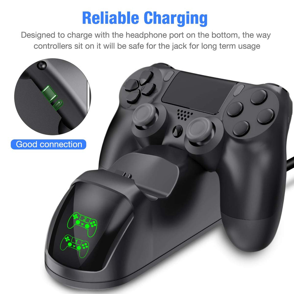 BEBONCOOL PS4 Controller Charger, DualShock 4 Controller USB Charging Station Dock, PlayStation 4 Charging Station for Sony Playstation4 / PS4 / PS4 Slim / PS4 Pro Controller