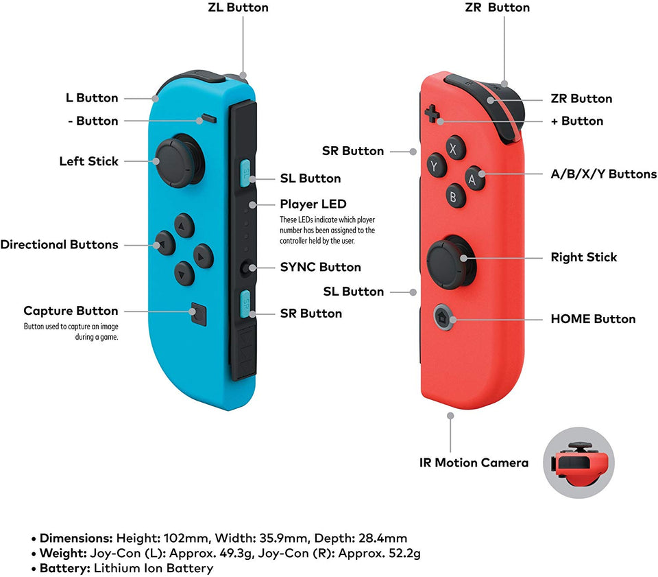 Nintendo Switch – Neon Red and Neon Blue Joy-Con